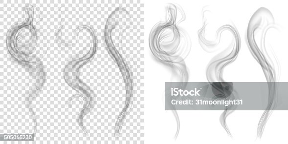 istock Set of translucent gray smoke. Transparency only in vector forma 505065230