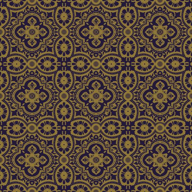 istock Elegant antique background image of lace flower round kaleidoscope pattern. 505066016