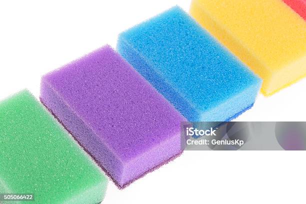 Colorful Sponges Stock Photo - Download Image Now - Bathtub, Blue, Care