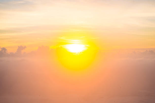 istock Morning sky background on sunrise with fog. 505066484