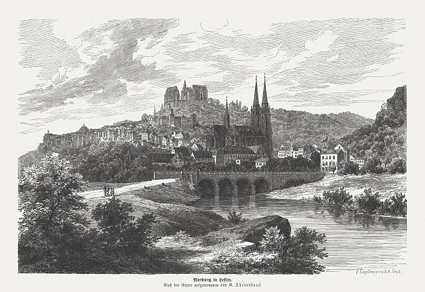 istock Marburg in Hessen, Germany, wood engraving, published in 1873 505067306