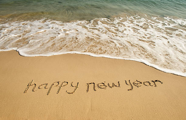 istock new year message on the sand beach 505068736