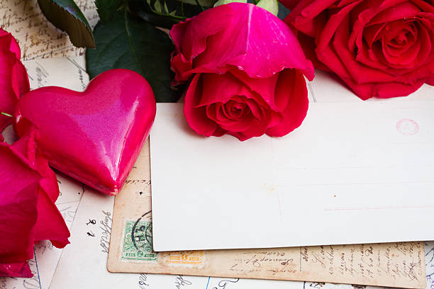 istock vintage background with hearts and roses 505069570