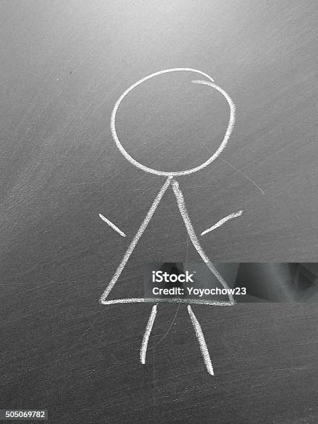 Blackboard Stock Photo - Download Image Now - Stick Figure, Chalk - Art Equipment, School Building