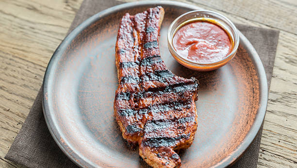 istock Portion of grilled pork ribs 505070572