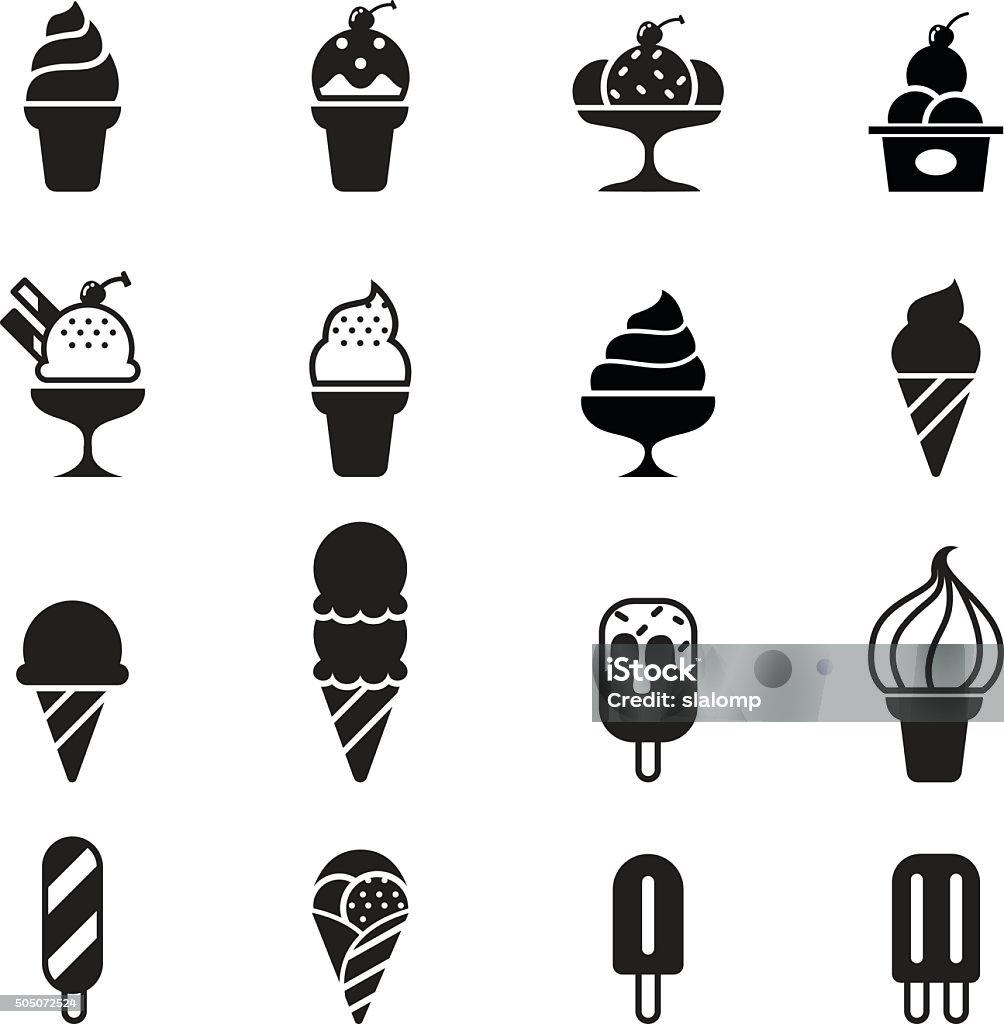 Icono de helado - arte vectorial de Ícono libre de derechos