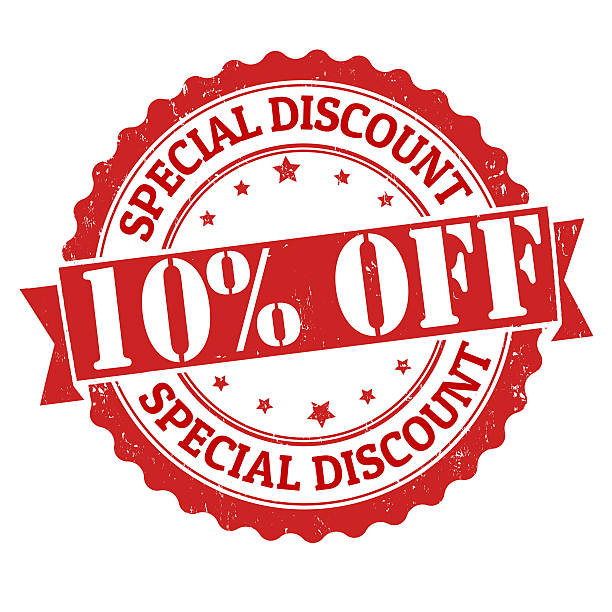 ilustrações, clipart, desenhos animados e ícones de desconto especial de 10% de desconto carimbo - number 10 percentage sign promotion sale