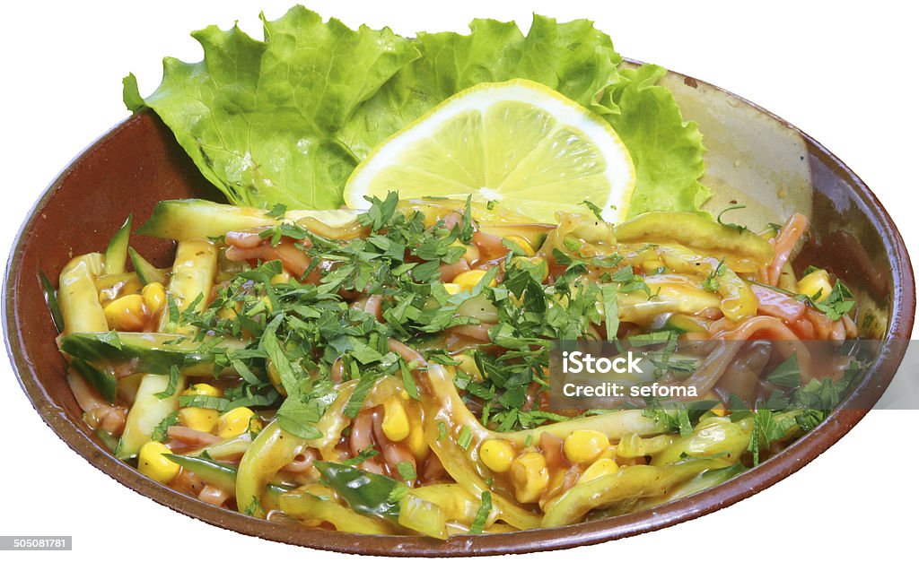 Mexican Sałatka z świeże warzywa i zioła, sałata w tle - Zbiór zdjęć royalty-free (Awokado)