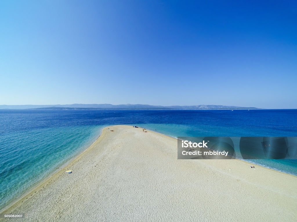 Zlatni rato de praia, Bol, Iha Brac, Dalmatia, Croácia - Foto de stock de Atividade Recreativa royalty-free