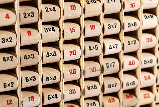 istock Wooden childs multiplication table 505083011