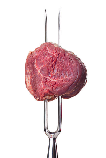 istock piece of steak on a meat fork 505084285