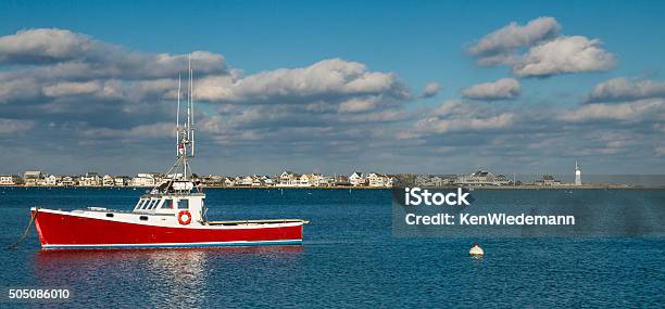Lobster Boat Off Scituate Light Stock Photo - Download Image Now - Community, Massachusetts, No People