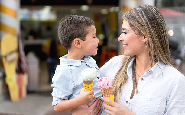 istock Mother and son eating an ice cream 505086582