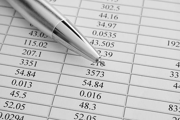 istock Financial statements. Ballpoint pen on financial statements 505087992