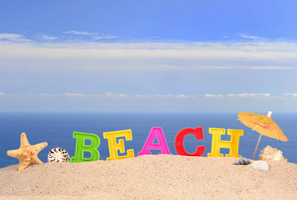istock Beach letters on a beach sand 505090040