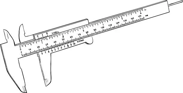 Vector illustration of Vernier caliper isolated on white