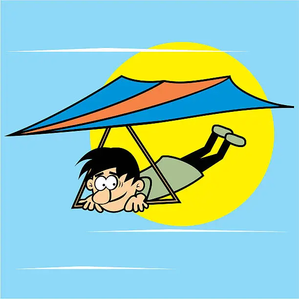 Vector illustration of hang-glider