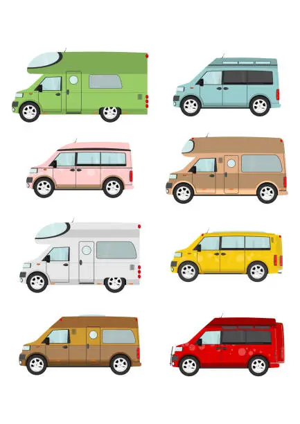 Vector illustration of Cartoon camper van