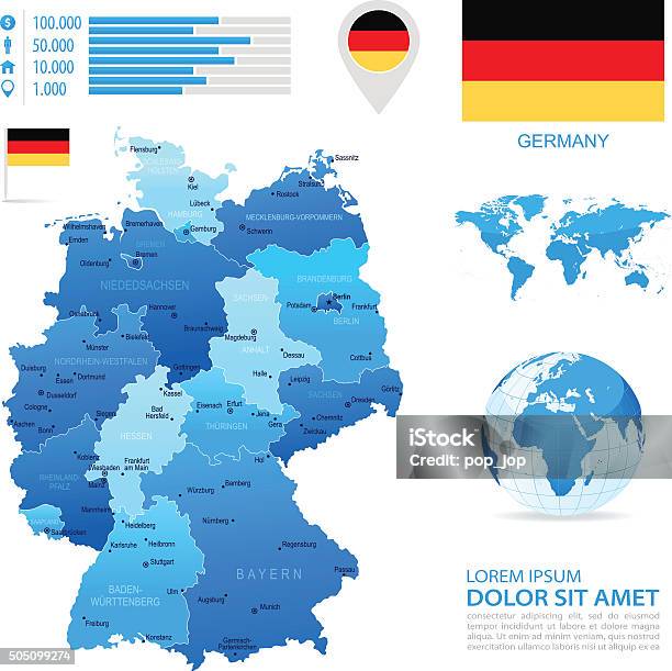 Germany Data Map Germany Infographic Map Illustration Stock Illustration - Download ...
