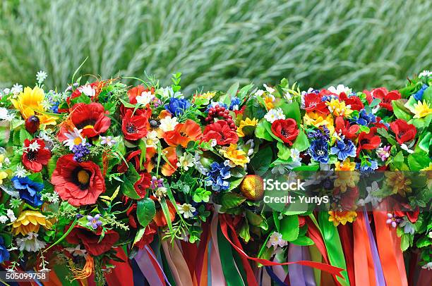 Sets Of Ukrainian Traditional Wreaths Stock Photo - Download Image Now - Ukraine, Headdress, Art