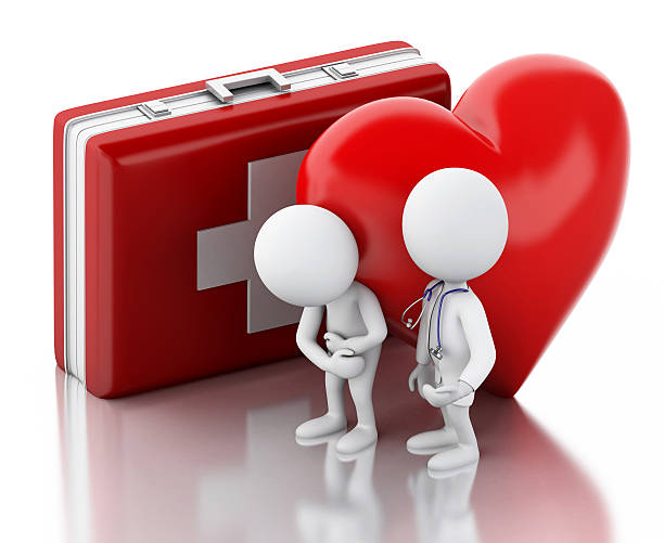 istock 3d White people doctor, checking people. 505100046