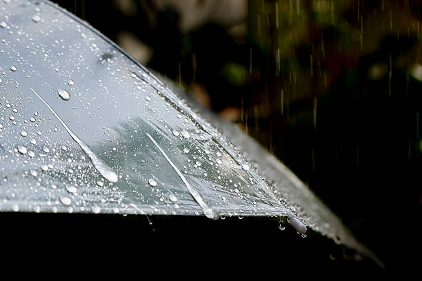 istock Umbrella in the rain in vintage tone 505114419