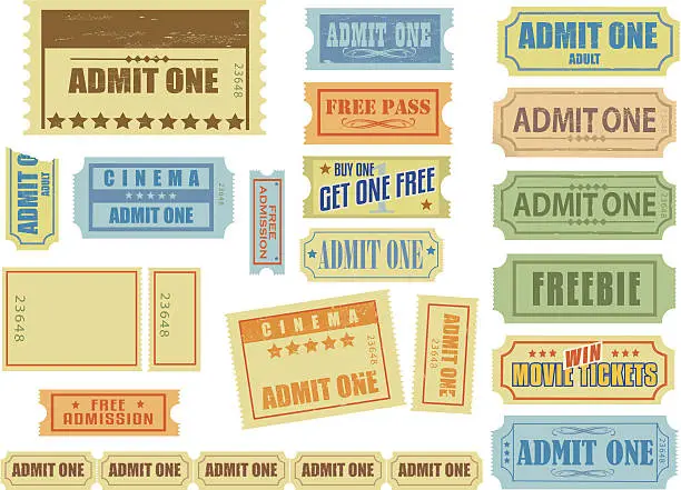 Vector illustration of Theatre and Cinema Tickets