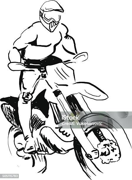 Motocross Rider Stock Illustration - Download Image Now - Motocross, Biker, Cycling