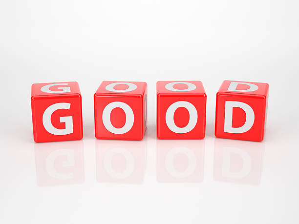 Good out of red Letter Dices stock photo