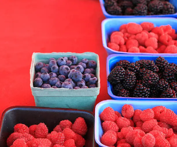 Photo of Rasberries, blackberries and blue berries