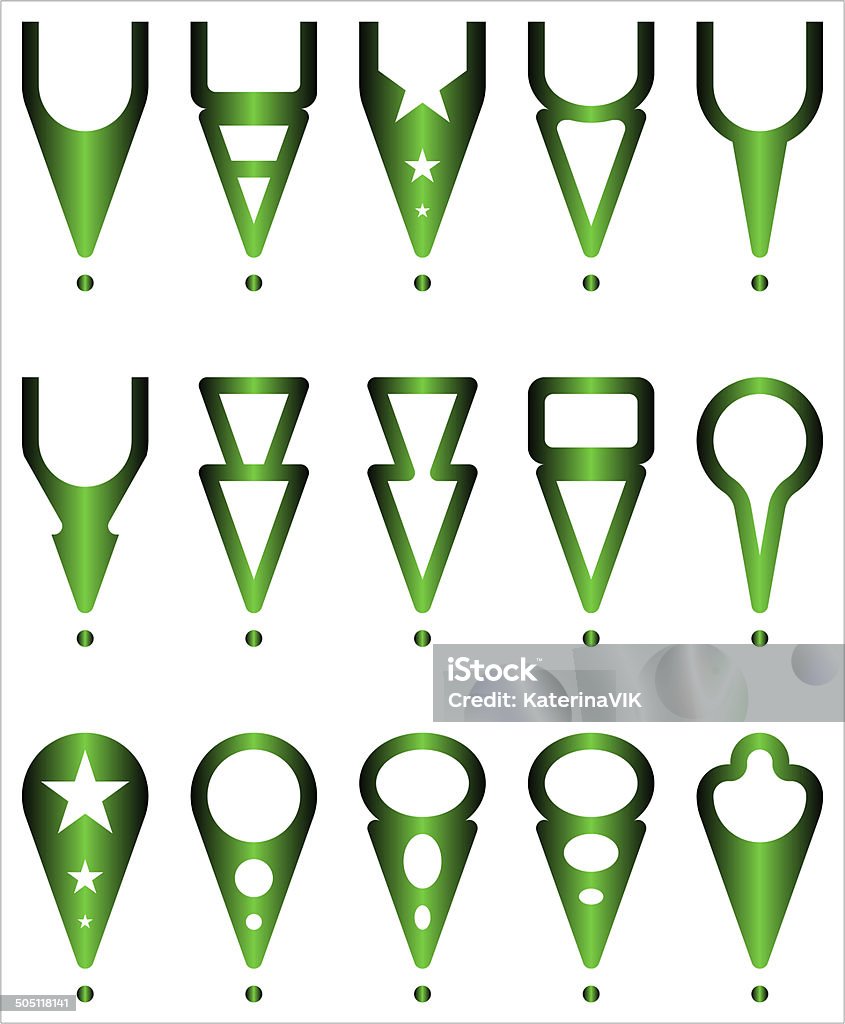 Navigations icons - Illustration Navigations icons isolate illustration green index gps Art stock illustration