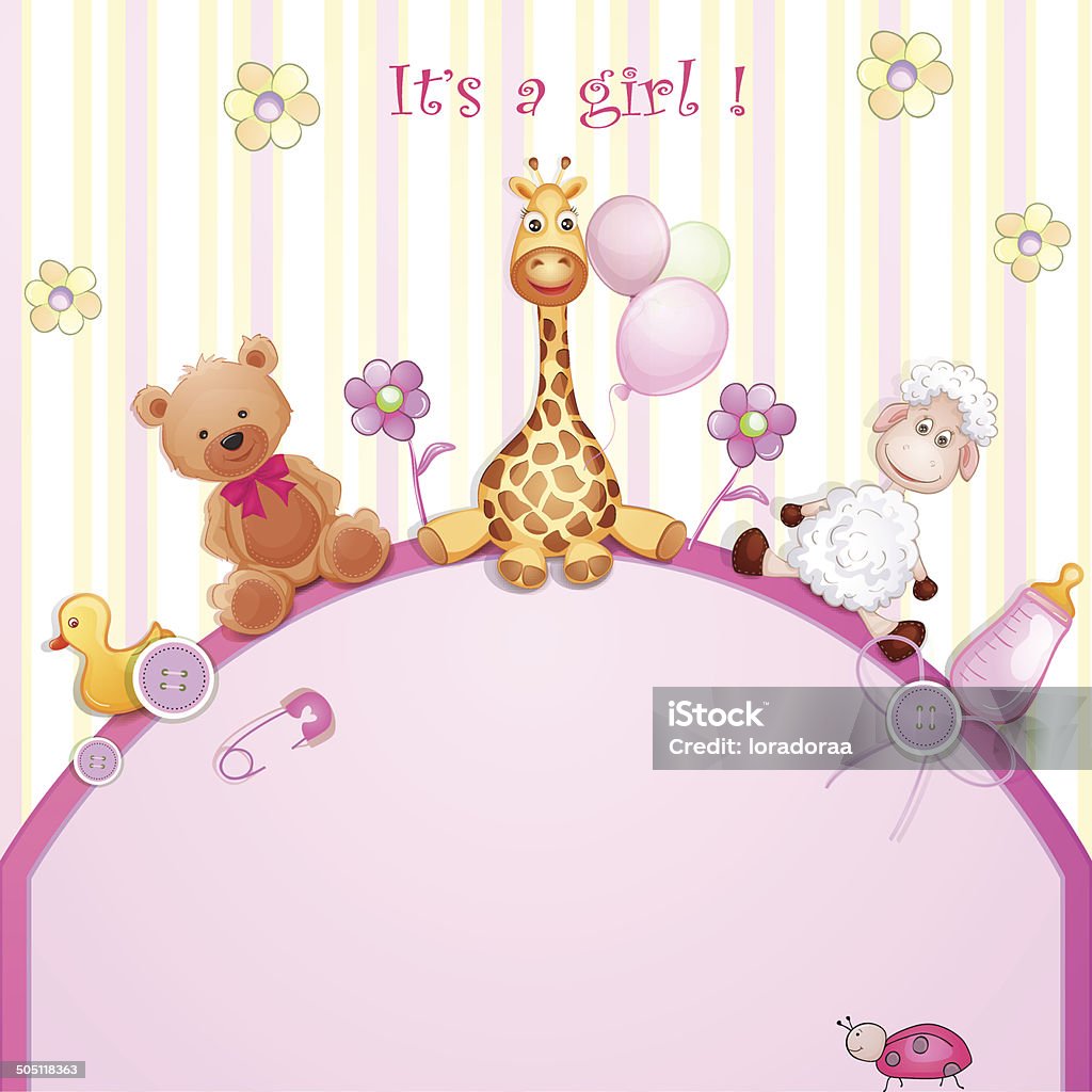 Baby shower card with toys. Baby shower card with toys.  Adult stock vector