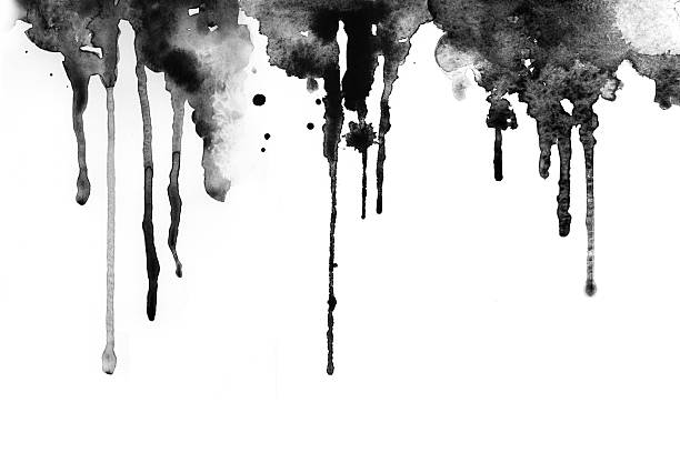 чернильно-черный - watercolor painting painting abstract paper стоковые фото и изображения