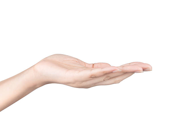 istock empty female woman hand holding isolated on white 505120909