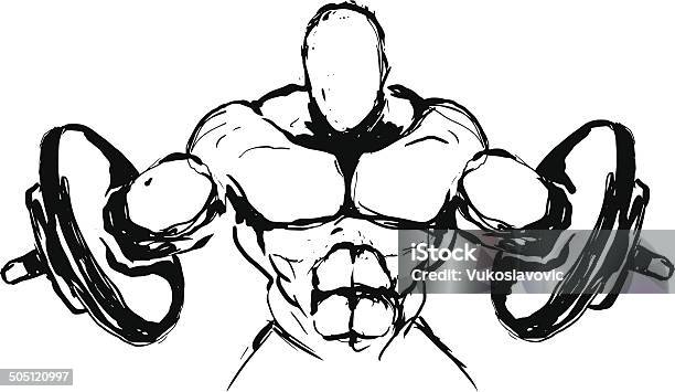 Power Lifting Sketch Concept Stock Illustration - Download Image Now - Body Building, In Silhouette, Bicep