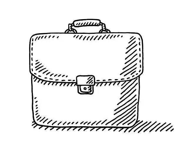 Vector illustration of Briefcase Drawing