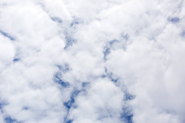 istock Beautiful blue sky with soft white clouds background, copy space 505125260