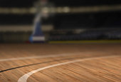 Low Angle Basketball Court Floor