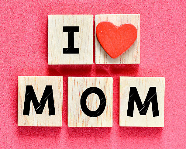 istock Wooden letters I love mom 505129800