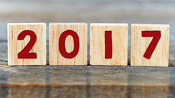 istock Wooden numbers 2017, new year 505130064