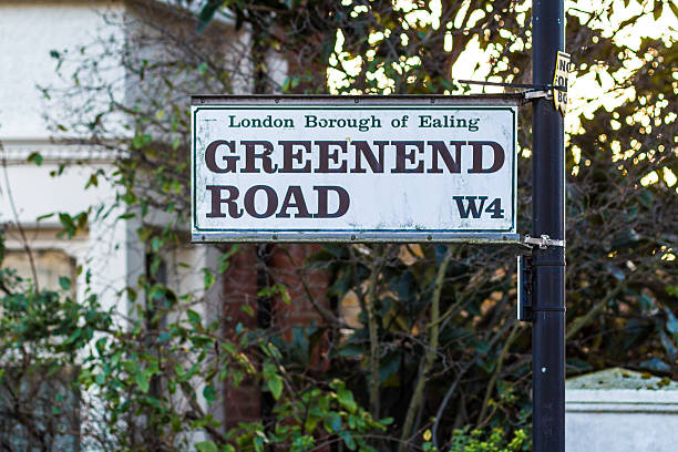 улица пластинками в западном лондоне - chiswick стоковые фото и изображения