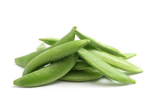 Sugar snap peas, isolated on a white background