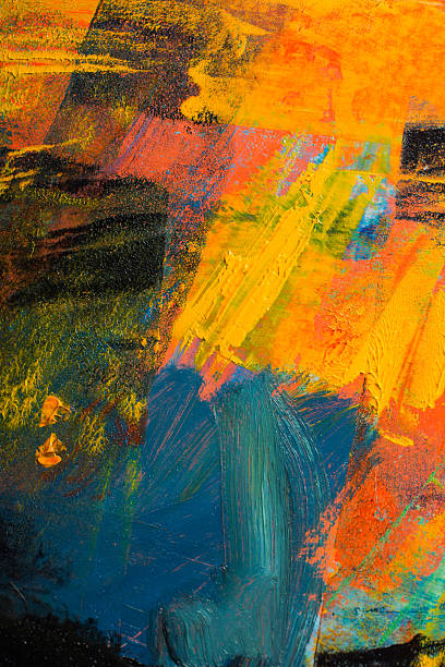 istock Abstract painted canvas. Oil paints on a palette. Colorful background. 505132502