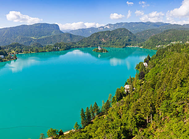 istock Panoramic view of Bled Lake, Slovenia 505132580