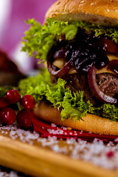 istock Tasty burger, American traditional cuisine 505132586