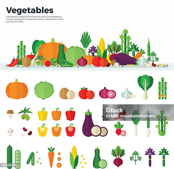 Banner Icons Of Vegetables Healthy Food Stock Illustration - Download Image Now - Celery, Vegetable, Cabbage