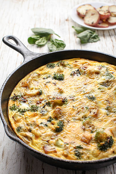 istock Baked egg frittata baked in a cast iron skillet 505133220