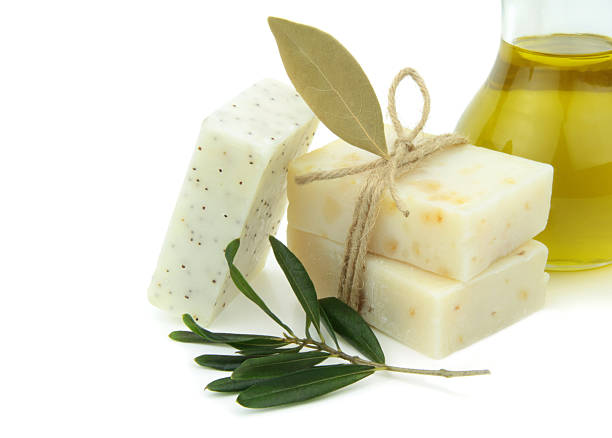 istock Natural soap with olive oil, daphne and poppy seeds 505133406