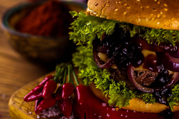 istock Tasty burger, American traditional cuisine 505133688