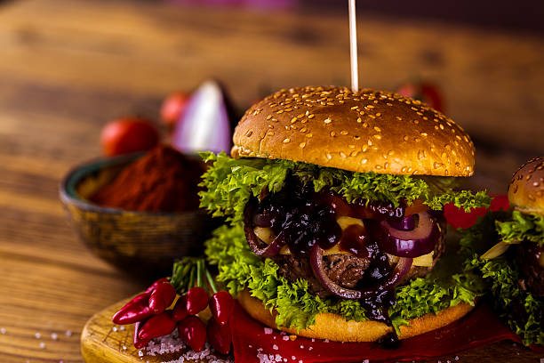 istock Tasty burger, American traditional cuisine 505133824